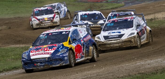 Johan Kristoffersson in uno dei momenti di maggiore bagarre dell' RX2e