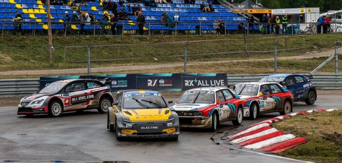 Una delle concitate fasi del round Svedese Holjes ultima gara dove si sono viste in azione le RX1e