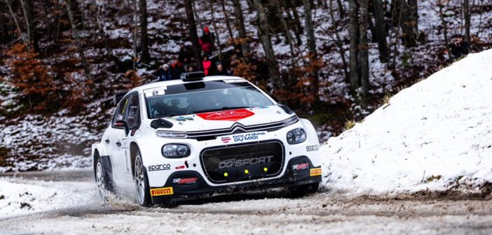 La Citroen C3 di Rossel sulla neve più marcia secondo nella generale