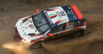 Matteo Fontana in azione al rally ACI Monza