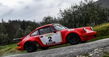 La Porsche di Lombardo vola sulle strade Aretine