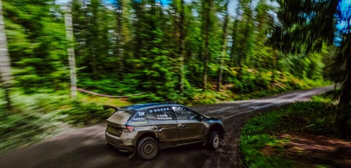 La Fabia RS di Oliver Solberg nei test pre gara