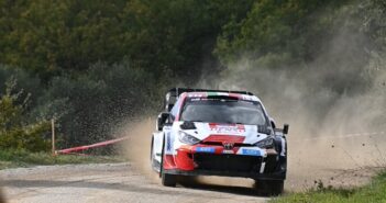 La Yaris rally1 di Bertelli in azione nella passata edizione
