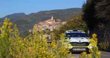 Basso nel suo vittorioso Sanremo 2023 al volante della Fabia Delta Rally