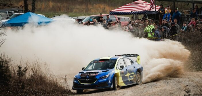 La Subaru WRX di Semenuk sulle speciali del 100 Acre