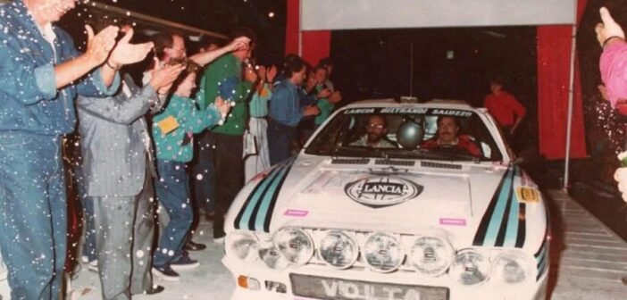 Pierino Beltrandi al volante della sua Lancia Rally 037